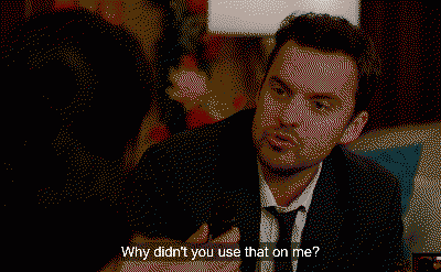 nick from new girl. 'why didn't you use that on me?'